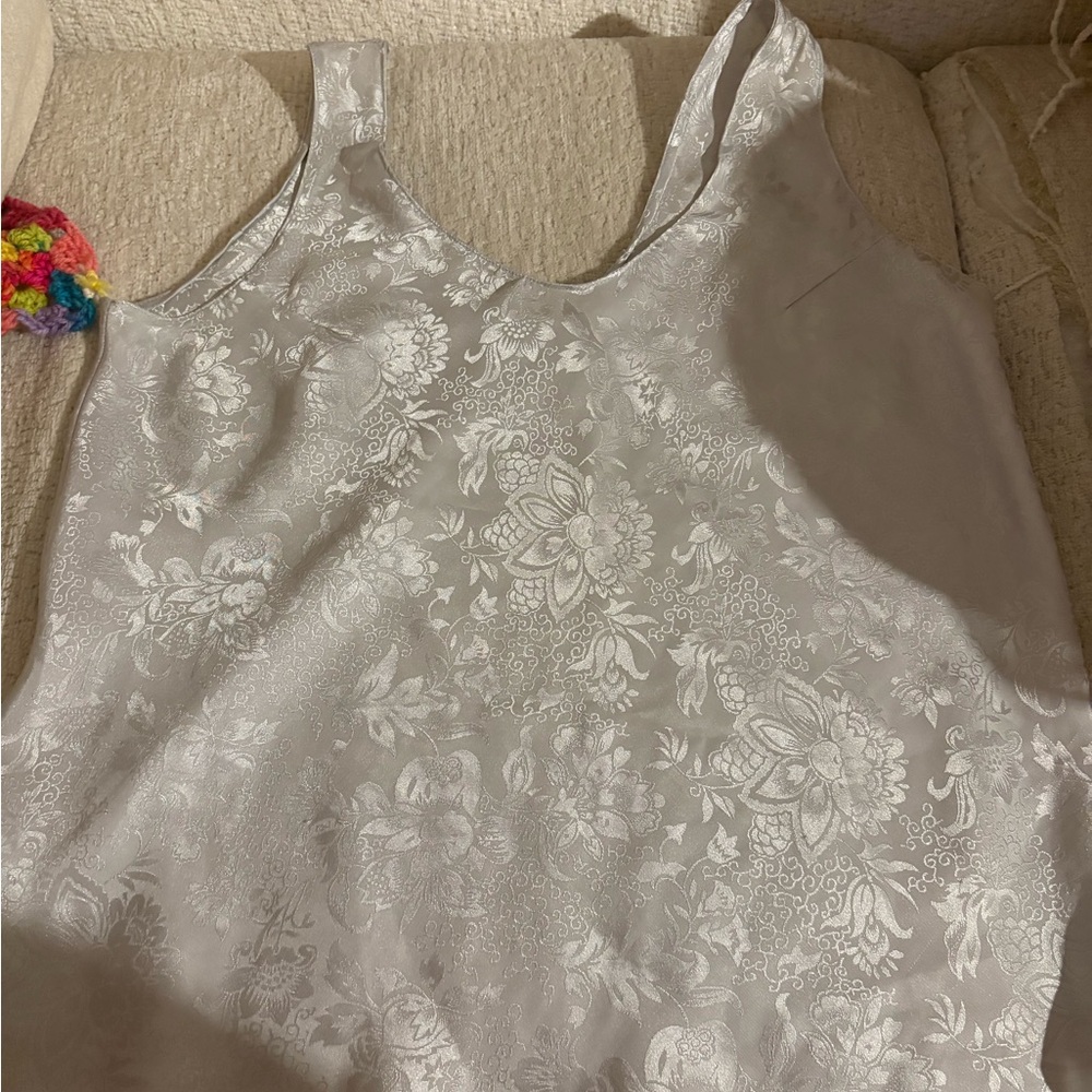Secret Treasures Satin Floral Top